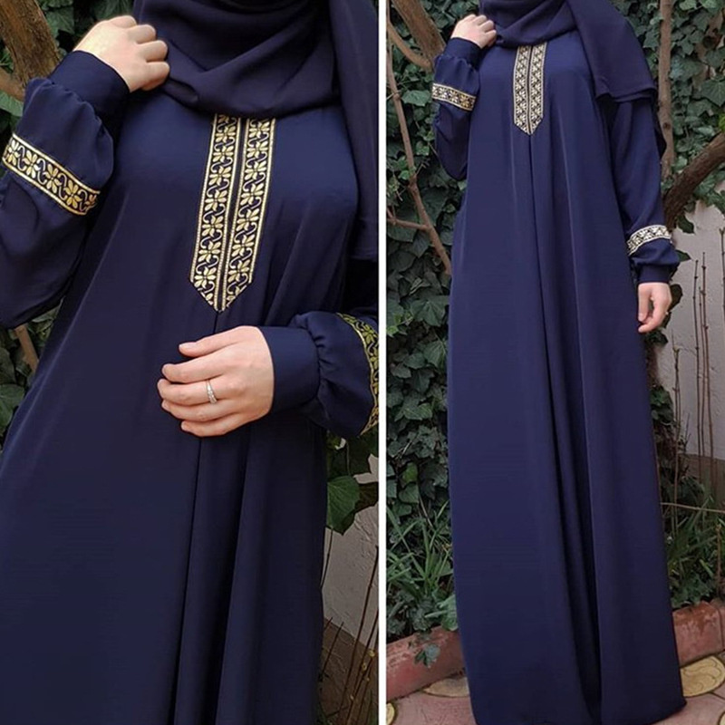 Ethnic Gown - Muslim Ethnic Style Print Abayas Plus