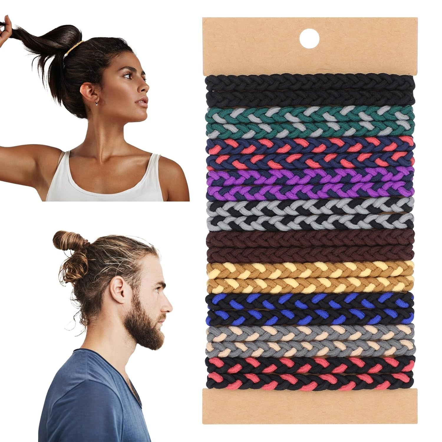 Ethnic Fashion Accessories - 10pcs Boho Hair Ties Bracelets No-Damage