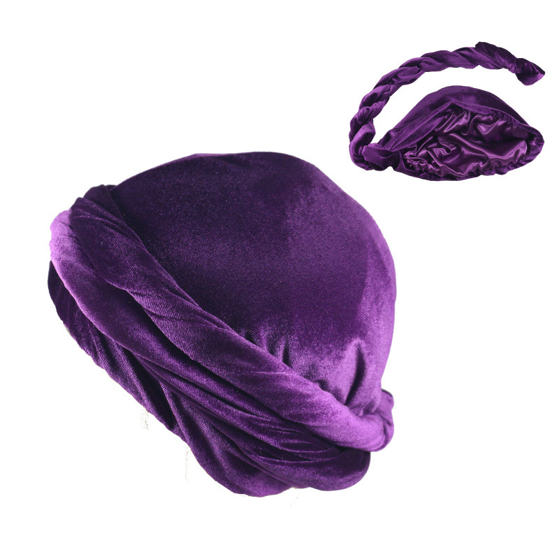 Solid Color Men's Velvet Head  - Ethnic Fashion Design 评论和价格