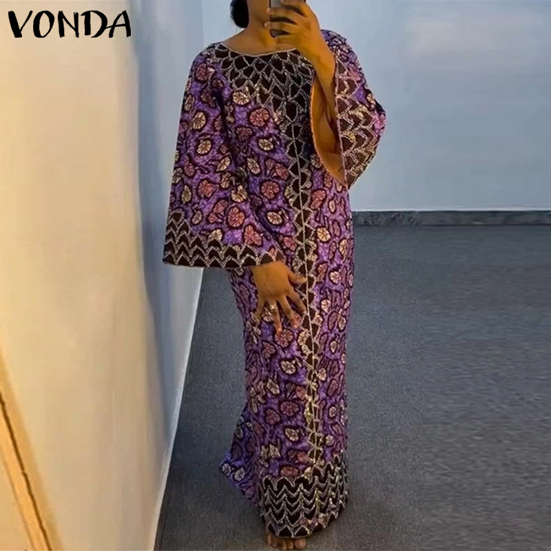Plus Size VONDA Bohemian Dress - Ethnic Gown 评论和价格