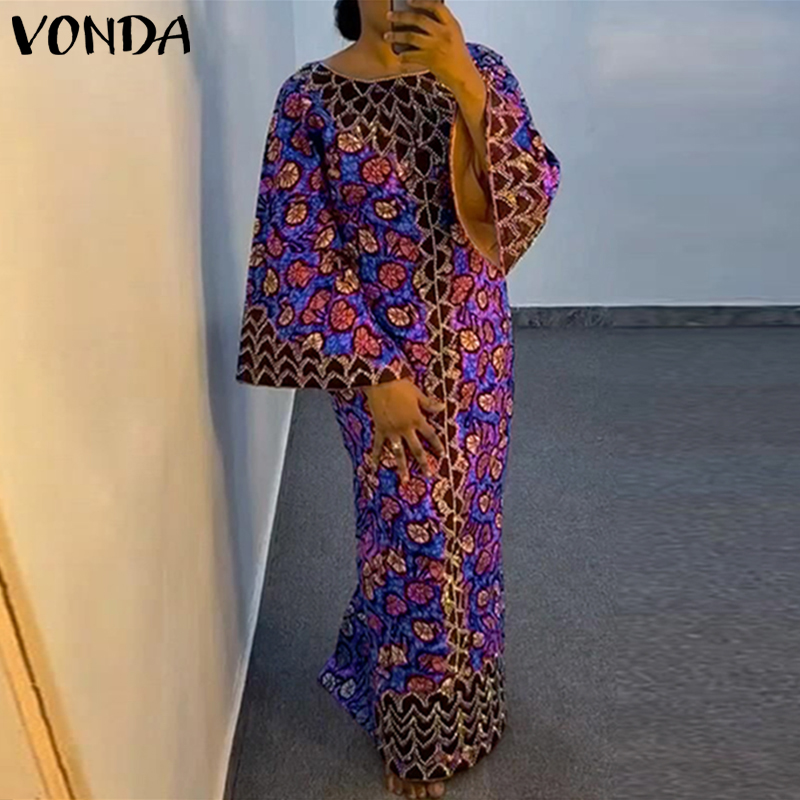 Plus Size VONDA Bohemian Dress - Ethnic Gown 评论和价格