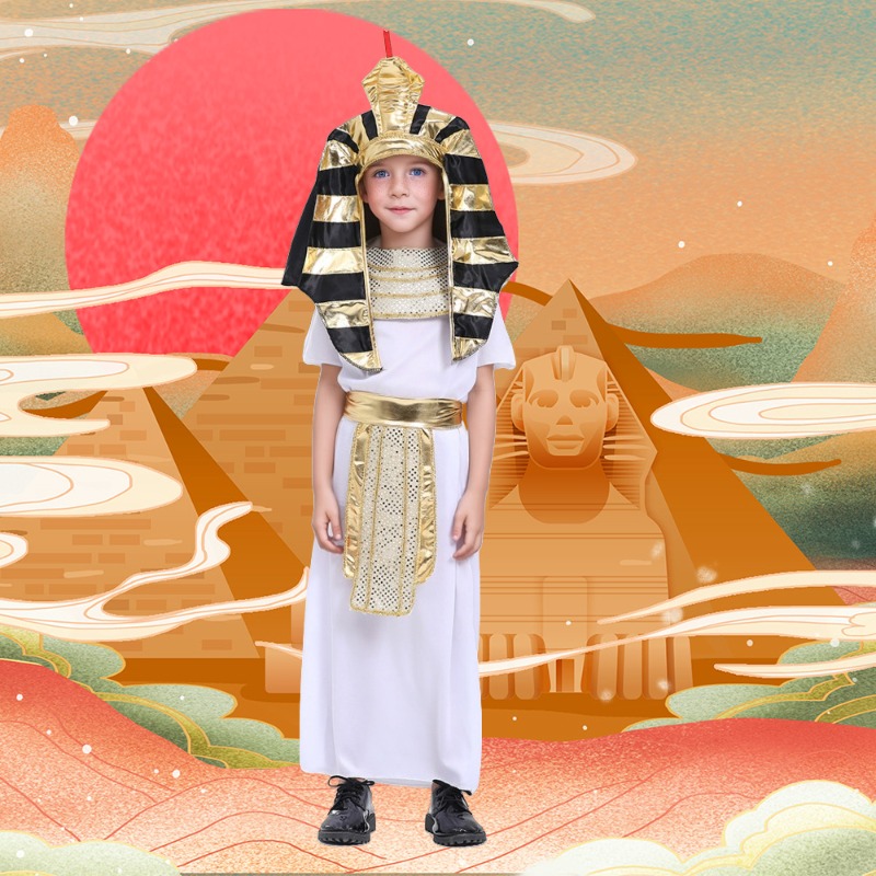 Kids Egyptian Pharaoh King Cos - Ethnic Gown 评论和价格