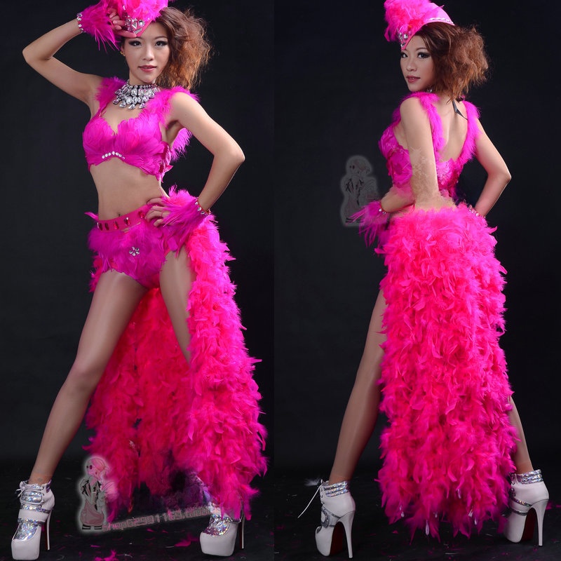 Sexy Long Tail Feather Gogo Pe - Fashion Show Ethnic Wear 评论和价格
