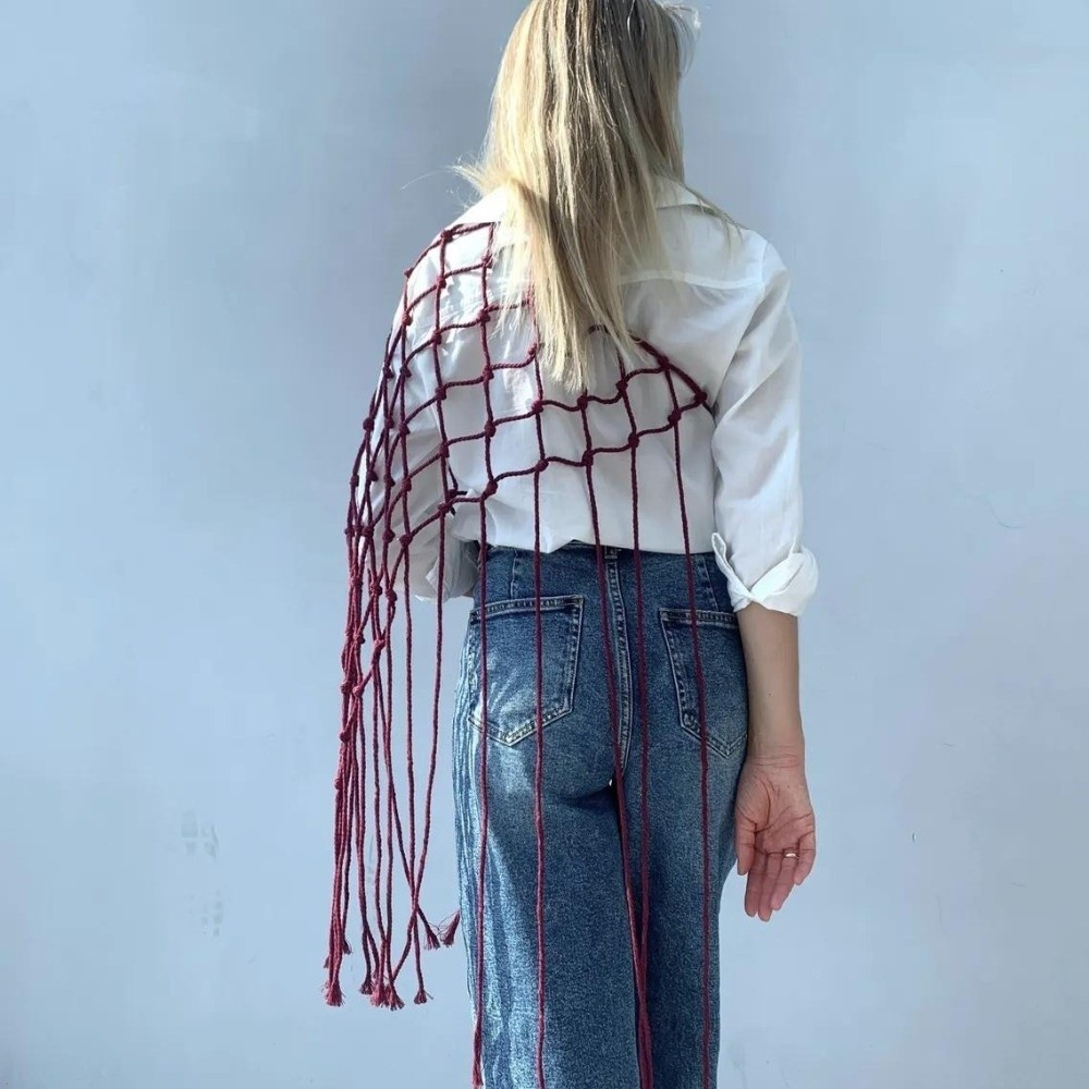 Bohemian Netted Fringe Scarf S - Ethnic Fashion Design 评论和价格