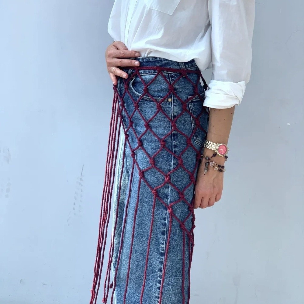 Bohemian Netted Fringe Scarf S - Ethnic Fashion Design 评论和价格